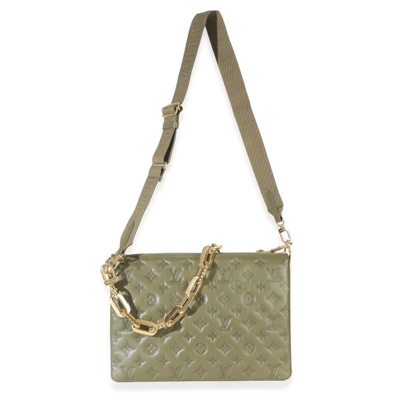 Louis Vuitton Olive Monogram Embossed Lambskin Coussin MM - 6