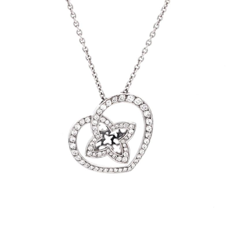 Louis Vuitton Coeur Heart Pendant Necklace 18K White Gold and Diamonds Small: Condition: Pre-owned - Good,Brand: Louis Vuitton,Main Stone: Diamond,Metal: 18K White Gold,Metal Purity: 18K,Style: Pendant,Type: Necklace,Color: White Gold,Material: 18K White Gold, Diamond