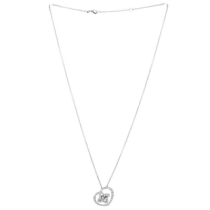 Louis Vuitton Coeur Heart Pendant Necklace 18K White Gold and Diamonds Small - 2