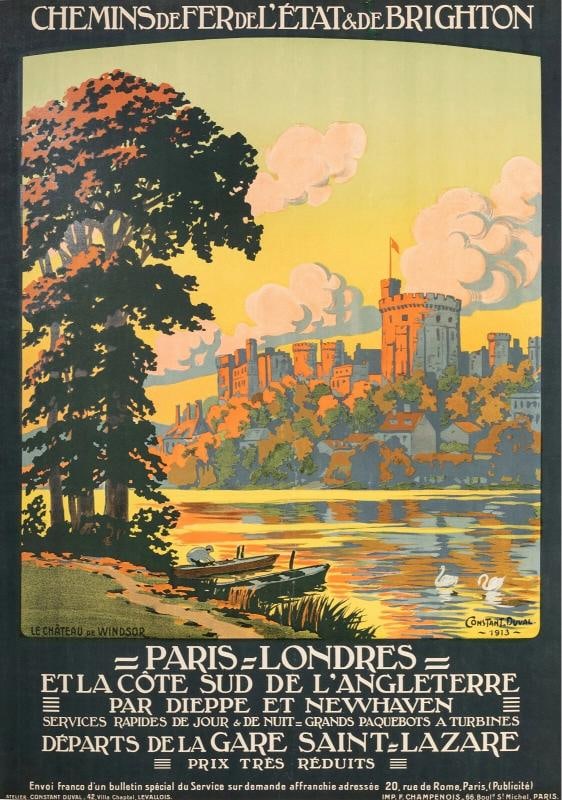 Original Poster - Constant Duval - Paris London - Brighton - England - 1913 (1 of 3)