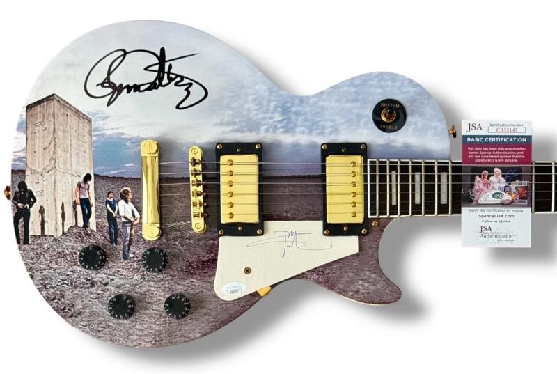 The Who Signed Guitar Custom Graphics JSA COA Roger Daltrey Pete Townshend: Industry: Music,Signed: Yes,Autograph Authentication: James Spence (JSA),Object Type: Guitar & Guitar Pick,Original/Reproduction: Original,Country of Origin: United States Signer: The Who Roger