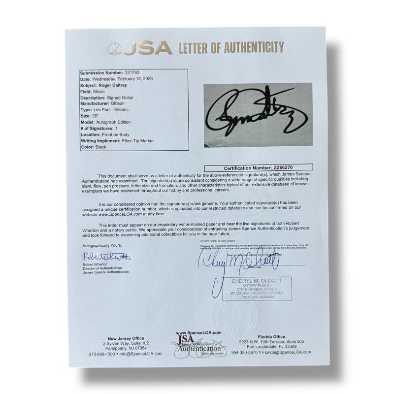 The Who Signed Guitar Custom Graphics JSA COA Roger Daltrey Pete Townshend - 6