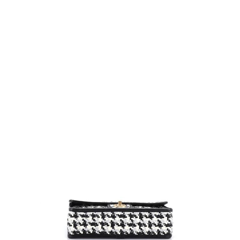 Chanel Classic Single Flap Bag Woven Lambskin and Viscose Small - 4