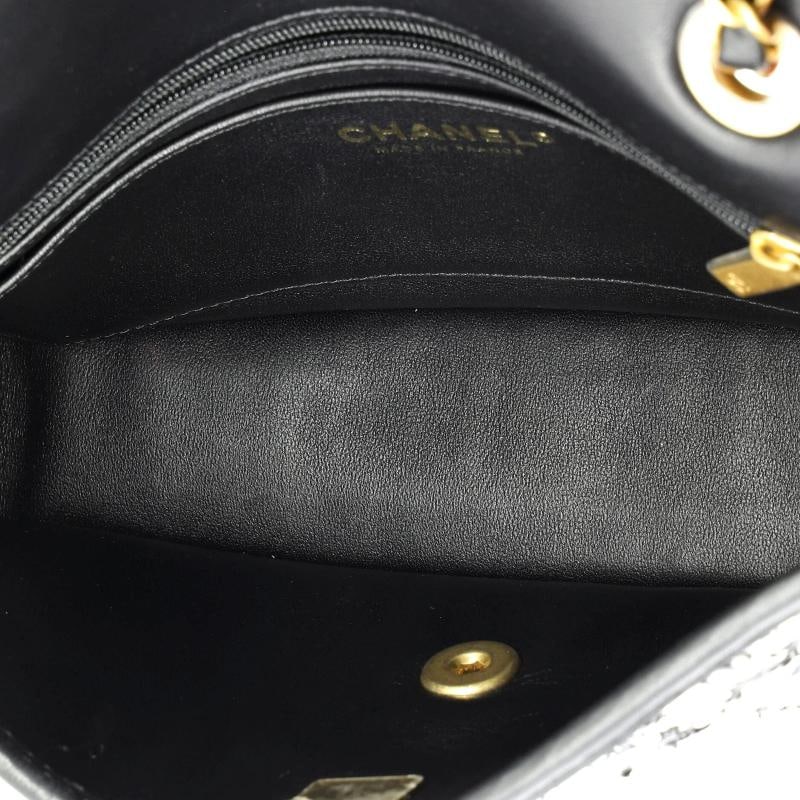 Chanel Classic Single Flap Bag Woven Lambskin and Viscose Small - 5