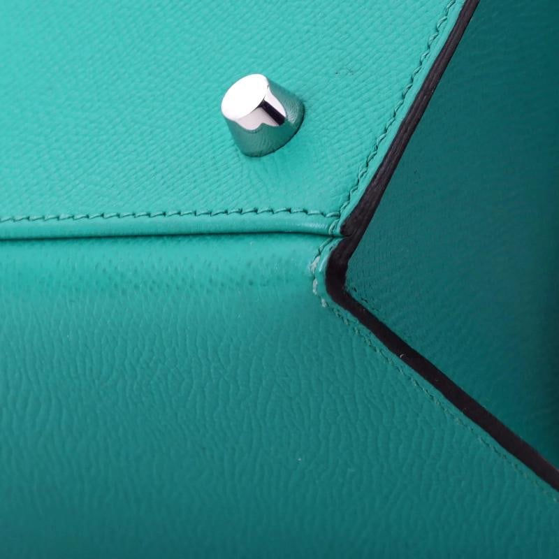 Hermes Kelly Handbag Bleu Paon Epsom with Palladium Hardware 28 - 8