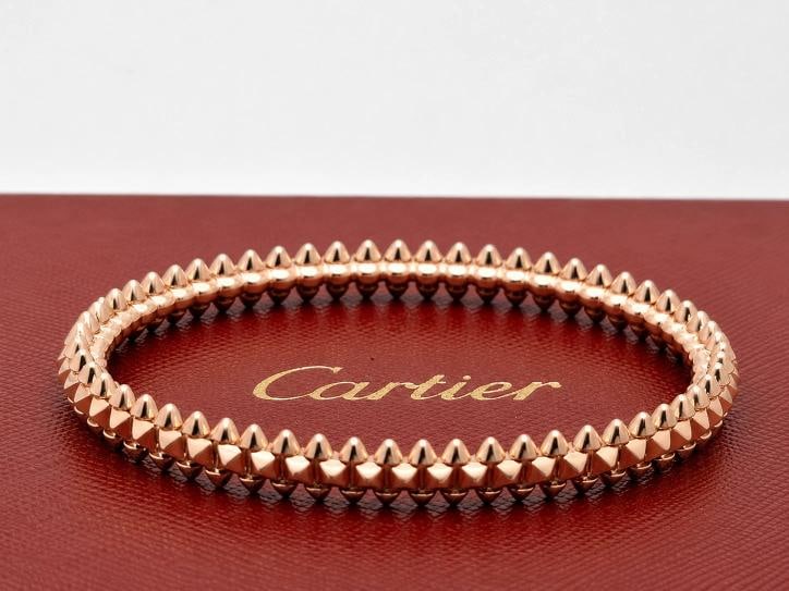 Clash de Cartier Bracelet Small Model 18k Pink Gold Box Receipt COA Size 17 - 12