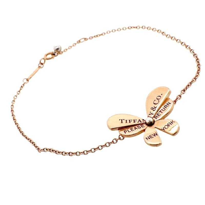 Tiffany & Co LOVE BUGS Butterfly Chain Bracelet 18k Rose Gold & Silver - 2