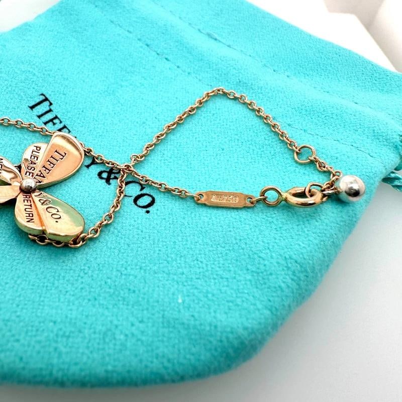 Tiffany & Co LOVE BUGS Butterfly Chain Bracelet 18k Rose Gold & Silver - 8