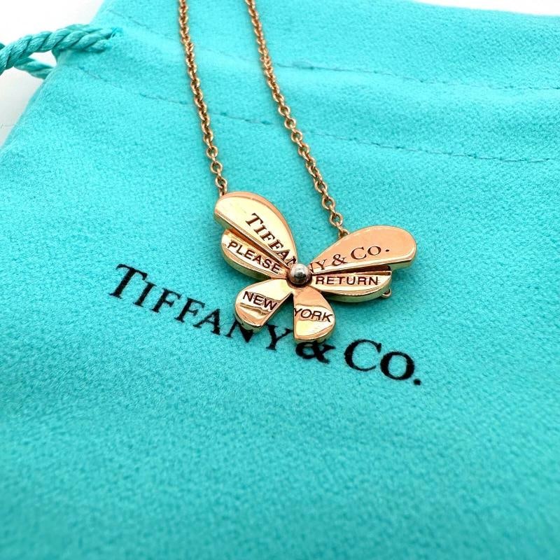 Tiffany & Co LOVE BUGS Butterfly Chain Bracelet 18k Rose Gold & Silver - 9