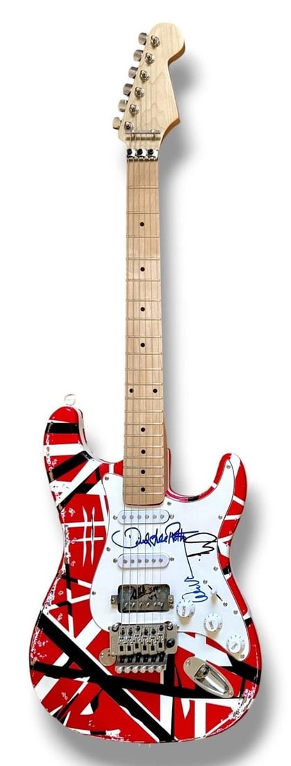 VAN HALEN: Eddie Van Halen, David Lee Roth, Alex Van Halen & Michael Anthony Signed Guitar (JSA L... - 4