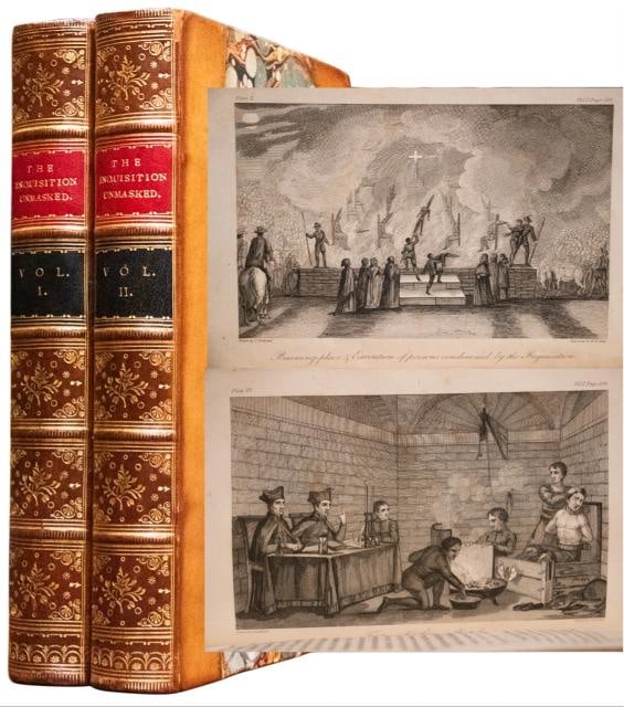 1816 The INQUISITION UNMASKED First Edition Fine Leather Bindings Illustrated: Edition: First English Edition Description: Fine Leather Bindings. PUIGBLANCH, Antonio. The Inquisition Unmasked: Being an Historical and Philosophical Account of that Tremendous Tribunal, Founded on