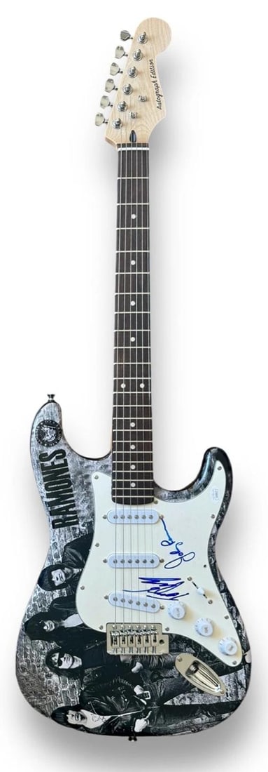 Johnny Ramone & Tommy Ramone Signed Custom Guitar THE RAMONES (JSA) - 3