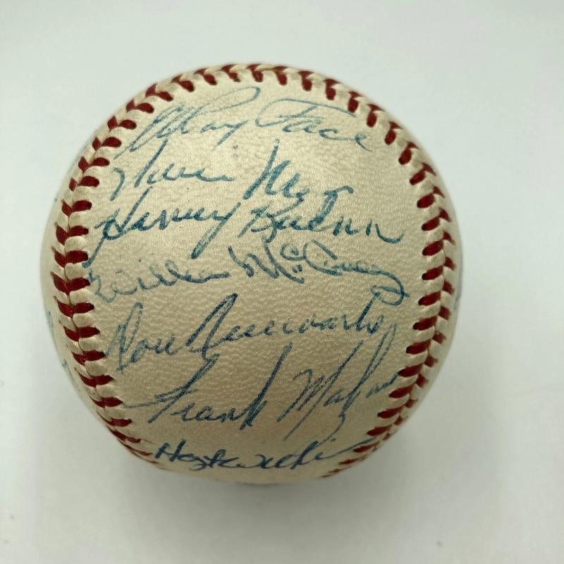 Mickey Mantle Willie Mays Hank Aaron 1960's HOF Multi Signed Baseball JSA COA - 2