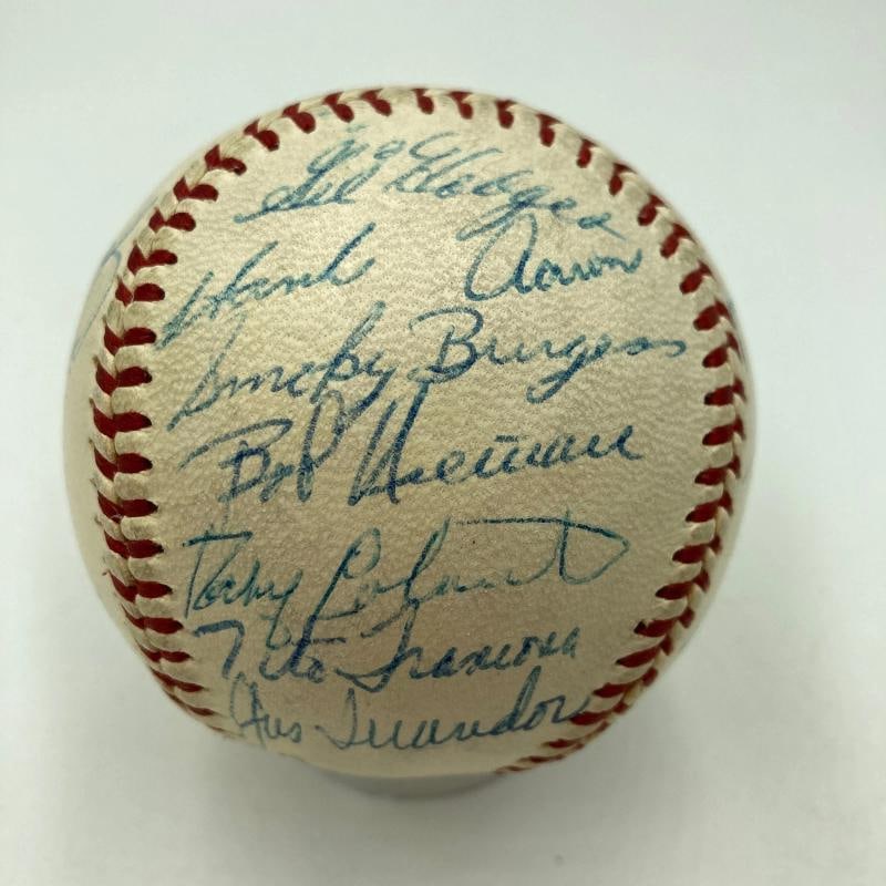 Mickey Mantle Willie Mays Hank Aaron 1960's HOF Multi Signed Baseball JSA COA - 3