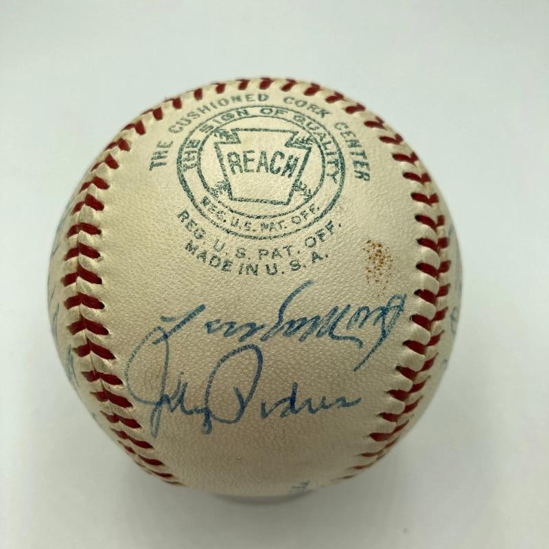 Mickey Mantle Willie Mays Hank Aaron 1960's HOF Multi Signed Baseball JSA COA - 5
