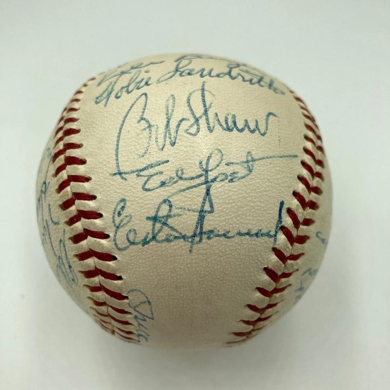Mickey Mantle Willie Mays Hank Aaron 1960's HOF Multi Signed Baseball JSA COA - 8