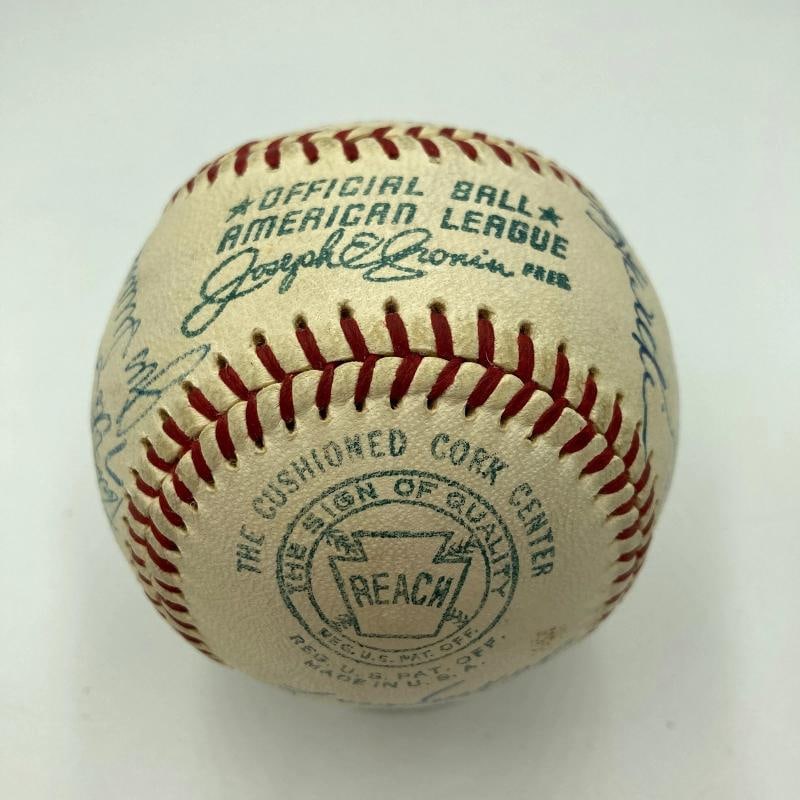 Mickey Mantle Willie Mays Hank Aaron 1960's HOF Multi Signed Baseball JSA COA - 9