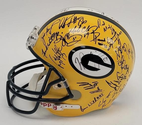 1996 Green Bay Packers Super Bowl Champs Team Signed Full Size Helmet JSA COA - 3