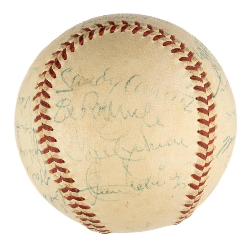 1955 Brooklyn Dodgers World Series Champs Team Signed Baseball - 4