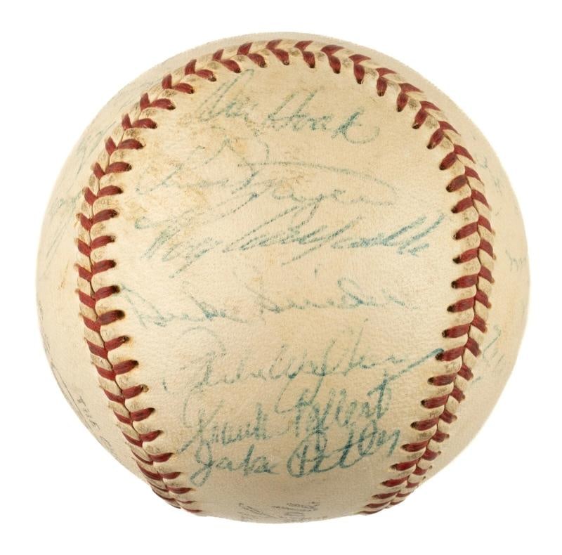1955 Brooklyn Dodgers World Series Champs Team Signed Baseball - 5