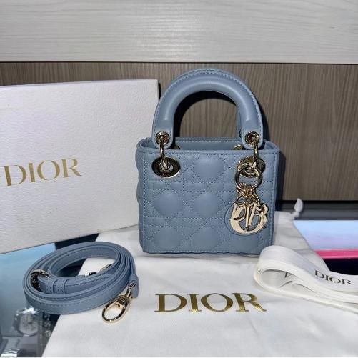 Christian Dior Lady Dior Bag Cannage Quilt Lambskin Micro - 2