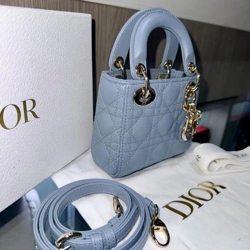 Christian Dior Lady Dior Bag Cannage Quilt Lambskin Micro - 4