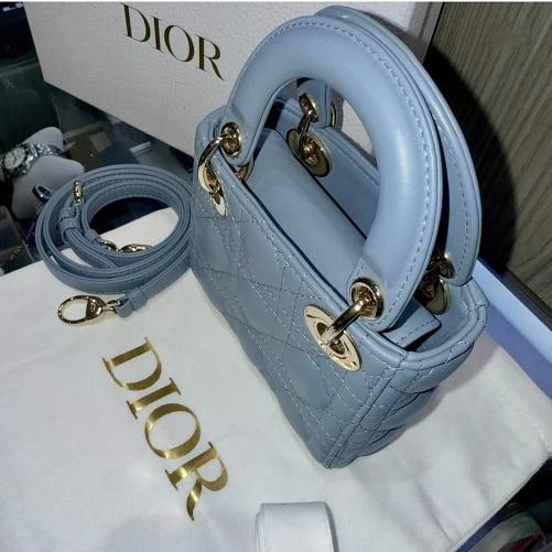 Christian Dior Lady Dior Bag Cannage Quilt Lambskin Micro - 8