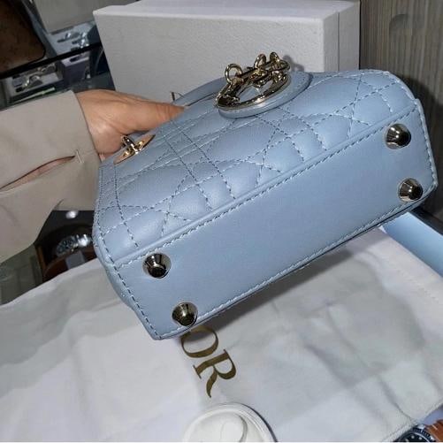 Christian Dior Lady Dior Bag Cannage Quilt Lambskin Micro - 9