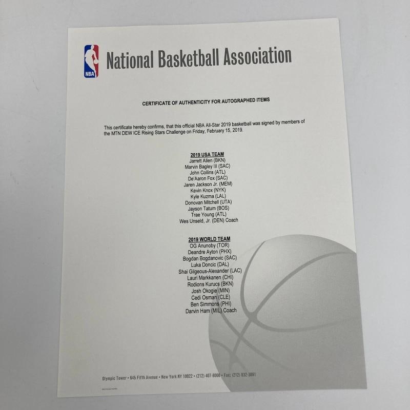 2019 NBA Rising Stars Signed Basketball Shai Gilgeous-Alexander Luka Doncic BAS - 8