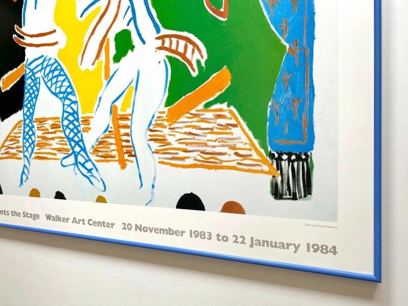 DAVID HOCKNEY RARE 1983 LITHOGRAPH PRINT FRAMED EXHBT POSTER "TWO DANCERS" 1980 - 11