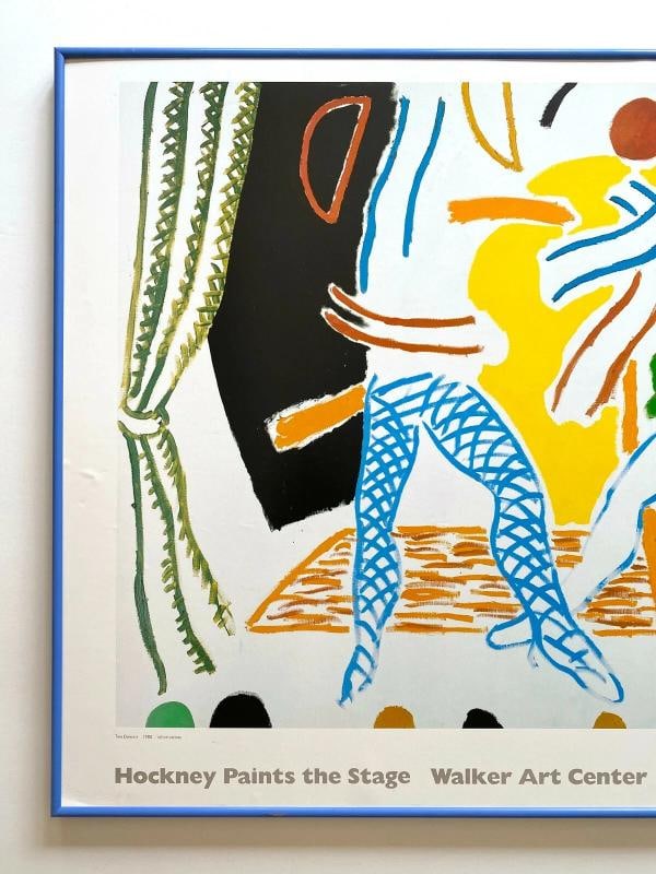DAVID HOCKNEY RARE 1983 LITHOGRAPH PRINT FRAMED EXHBT POSTER "TWO DANCERS" 1980 - 2