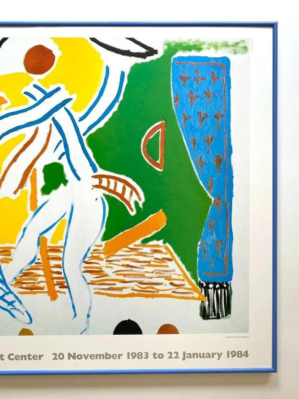DAVID HOCKNEY RARE 1983 LITHOGRAPH PRINT FRAMED EXHBT POSTER "TWO DANCERS" 1980 - 3