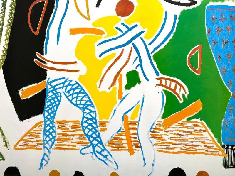 DAVID HOCKNEY RARE 1983 LITHOGRAPH PRINT FRAMED EXHBT POSTER "TWO DANCERS" 1980 - 4