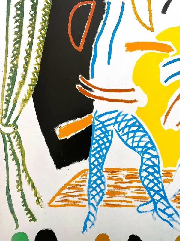 DAVID HOCKNEY RARE 1983 LITHOGRAPH PRINT FRAMED EXHBT POSTER "TWO DANCERS" 1980 - 5