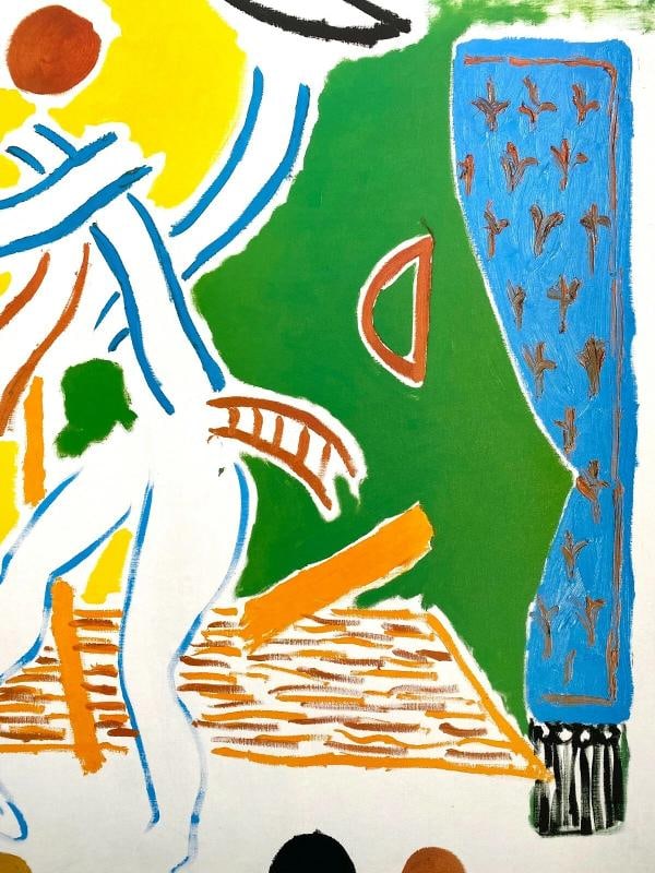 DAVID HOCKNEY RARE 1983 LITHOGRAPH PRINT FRAMED EXHBT POSTER "TWO DANCERS" 1980 - 6