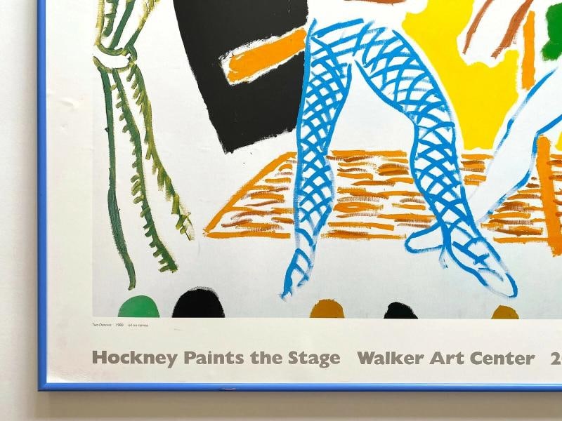 DAVID HOCKNEY RARE 1983 LITHOGRAPH PRINT FRAMED EXHBT POSTER "TWO DANCERS" 1980 - 8