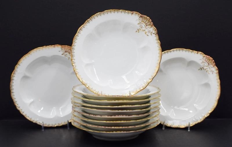 11 Limoges France Seafood Oyster Plates/Bowls, Circa 1910 - 2