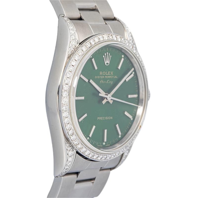 Rolex Air-King Precision 14000 Oyster Stainless Steel Green Stick 34mm - 4