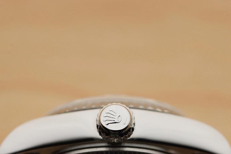ROLEX LADIES DATEJUST 79174 SALMON ARABIC DIAL 18K WHITE GOLD STEEL WATCH - 9