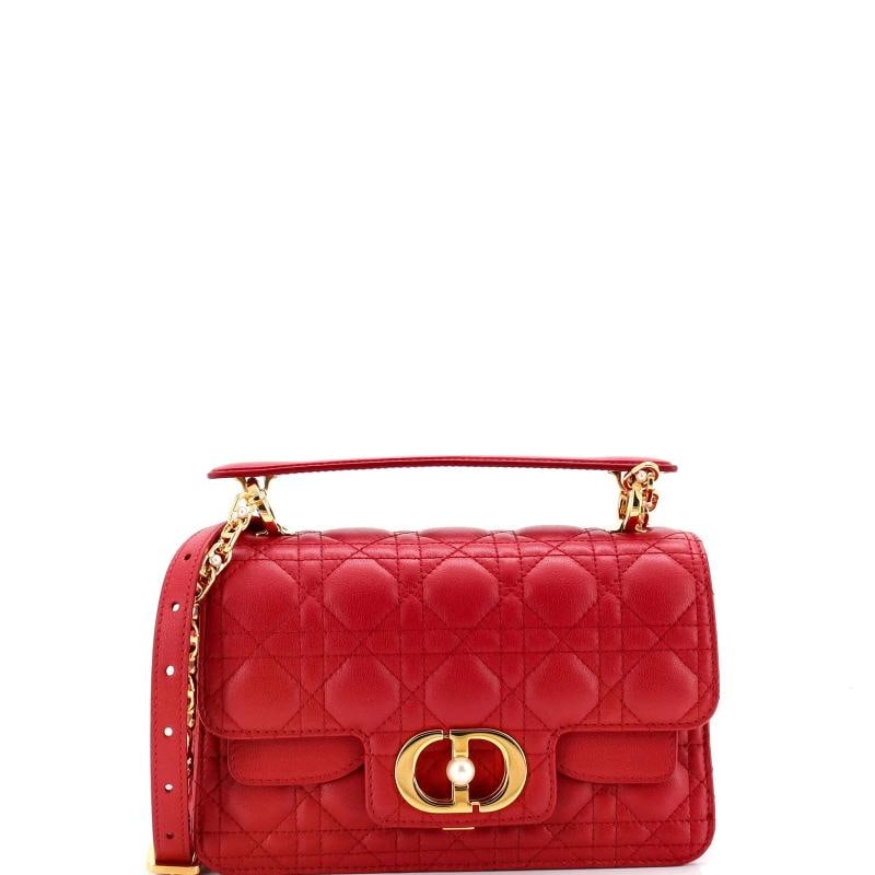 Christian Dior Jolie Top Handle Bag Cannage Quilt Lambskin Small: Accessories: With Strap Measurements: Handle Drop 3", Height 6.5", Width 9", Depth 3", Strap Drop 19-22". Condition: Pre-owned - Excellent,Brand: Christian Dior,Exterior Material: Faux Pearl, Leather,