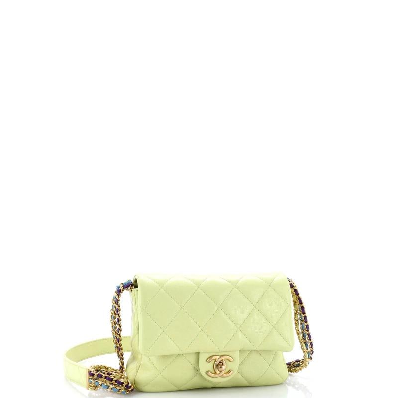 Chanel Twist Your Buttons Flap Bag Quilted Caviar Small - 2