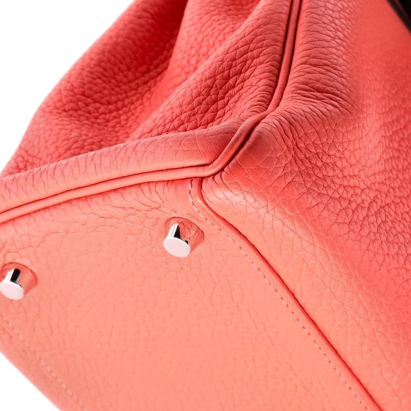 Hermes Kelly Handbag Pink Clemence with Palladium Hardware 32 - 7