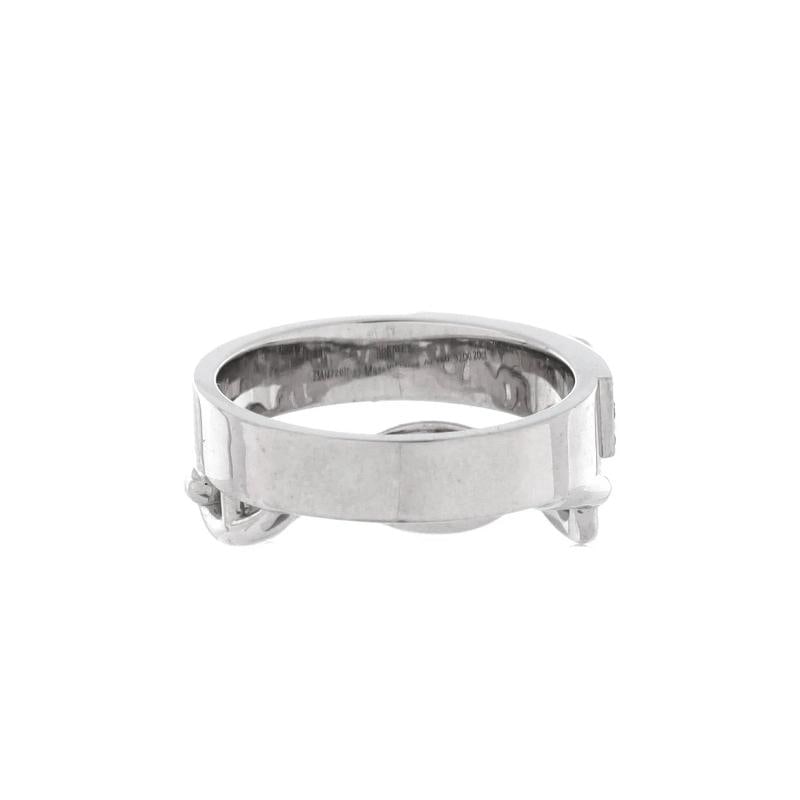 Hermes Kelly Double Tour Ring 18K White Gold with Pave Diamonds - 3