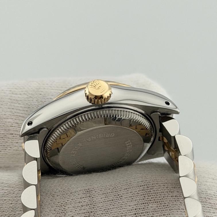 Rolex Lady Datejust 69173 Blue Boiler Gauge Dial 18k Yellow Gold Steel Jubilee - 11