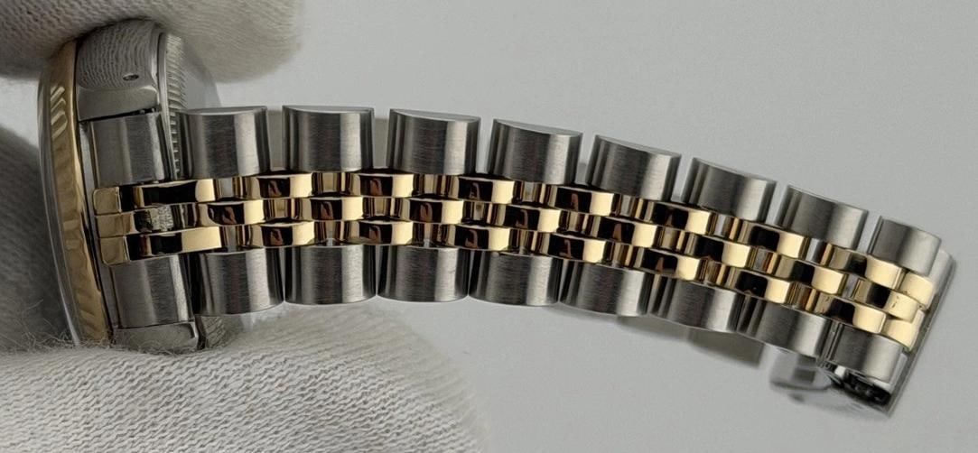 Rolex Lady Datejust 69173 Blue Boiler Gauge Dial 18k Yellow Gold Steel Jubilee - 3