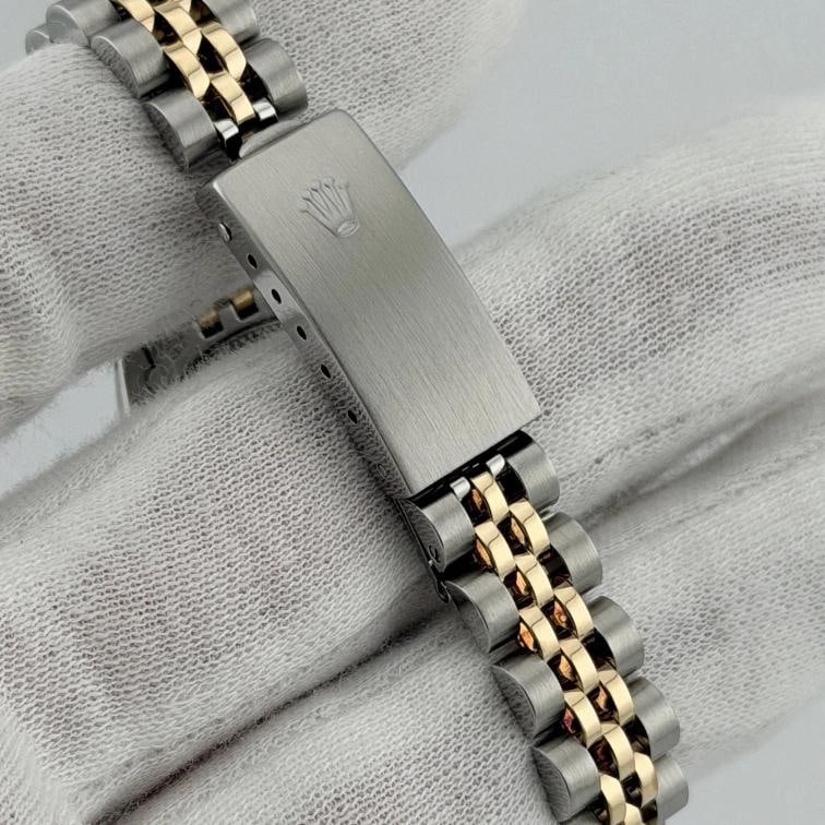 Rolex Lady Datejust 69173 Blue Boiler Gauge Dial 18k Yellow Gold Steel Jubilee - 9