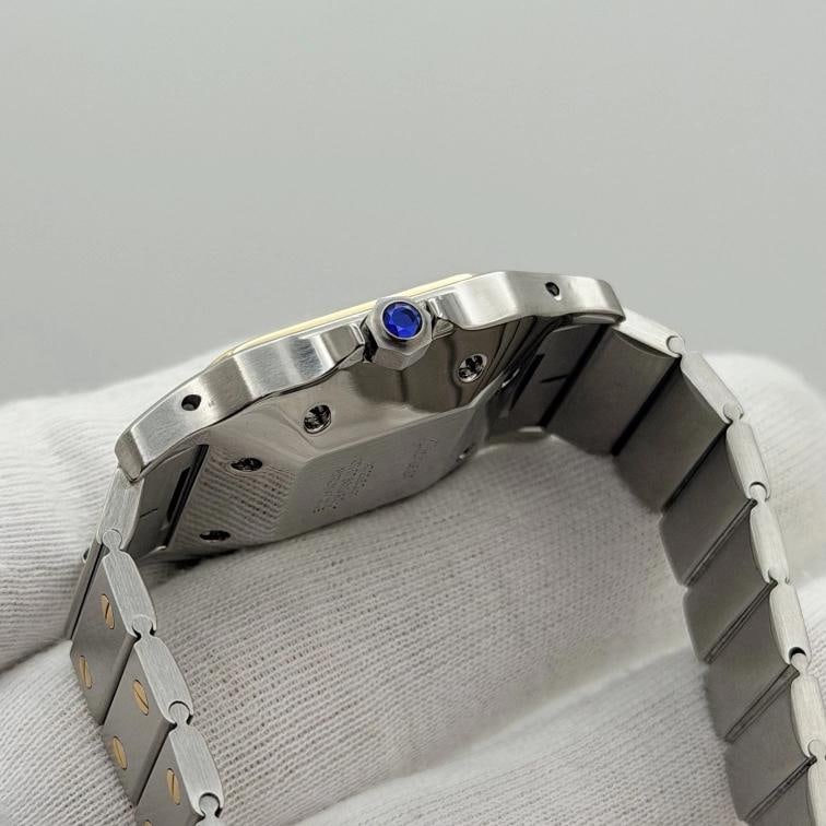 Cartier Santos Carree 2961 29mm White Roman Dial 18k Gold Steel Service Receipt - 12