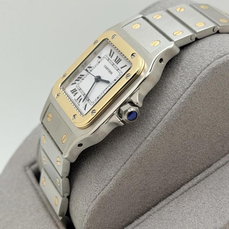 Cartier Santos Carree 2961 29mm White Roman Dial 18k Gold Steel Service Receipt - 7