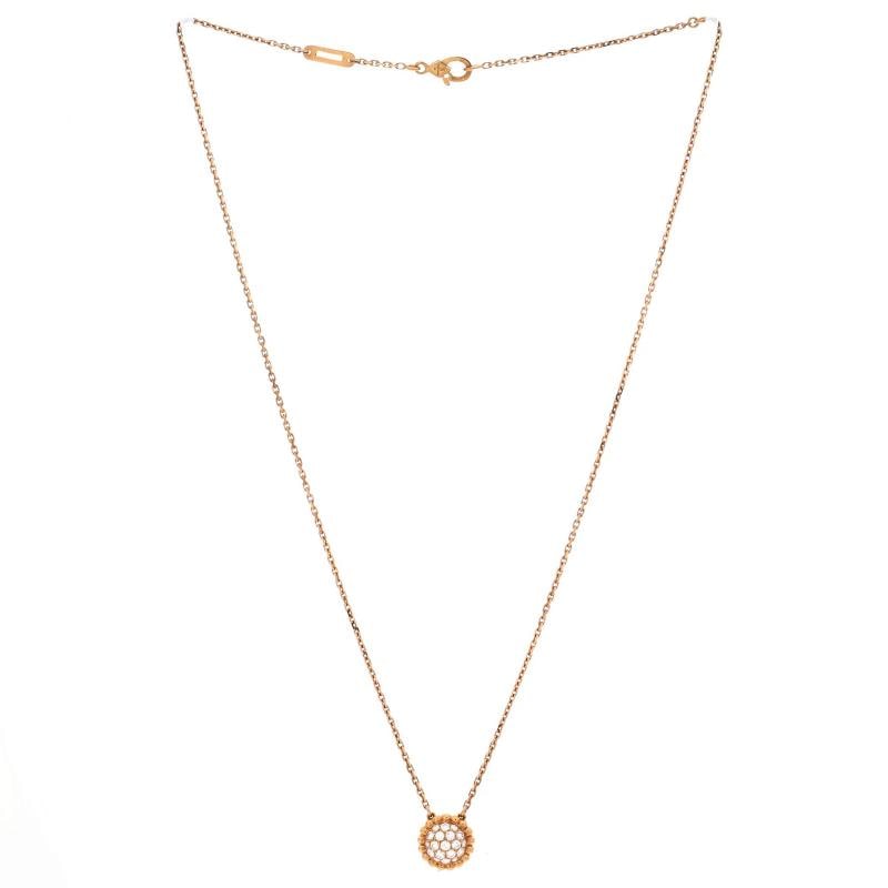 Van Cleef & Arpels Perlee Round Pendant Necklace 18K Rose Gold and Diamonds - 2