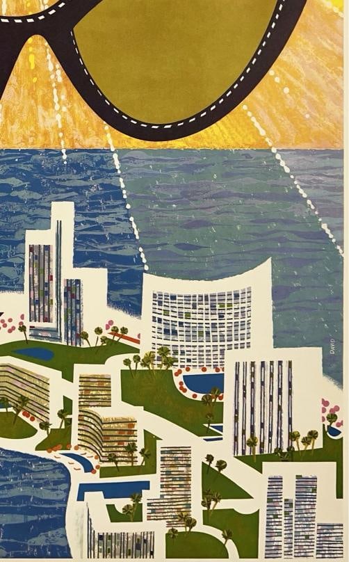 Original Vintage Poster FLORIDA FLY TWA Airline Travel Tourism David Klein LINEN - 5